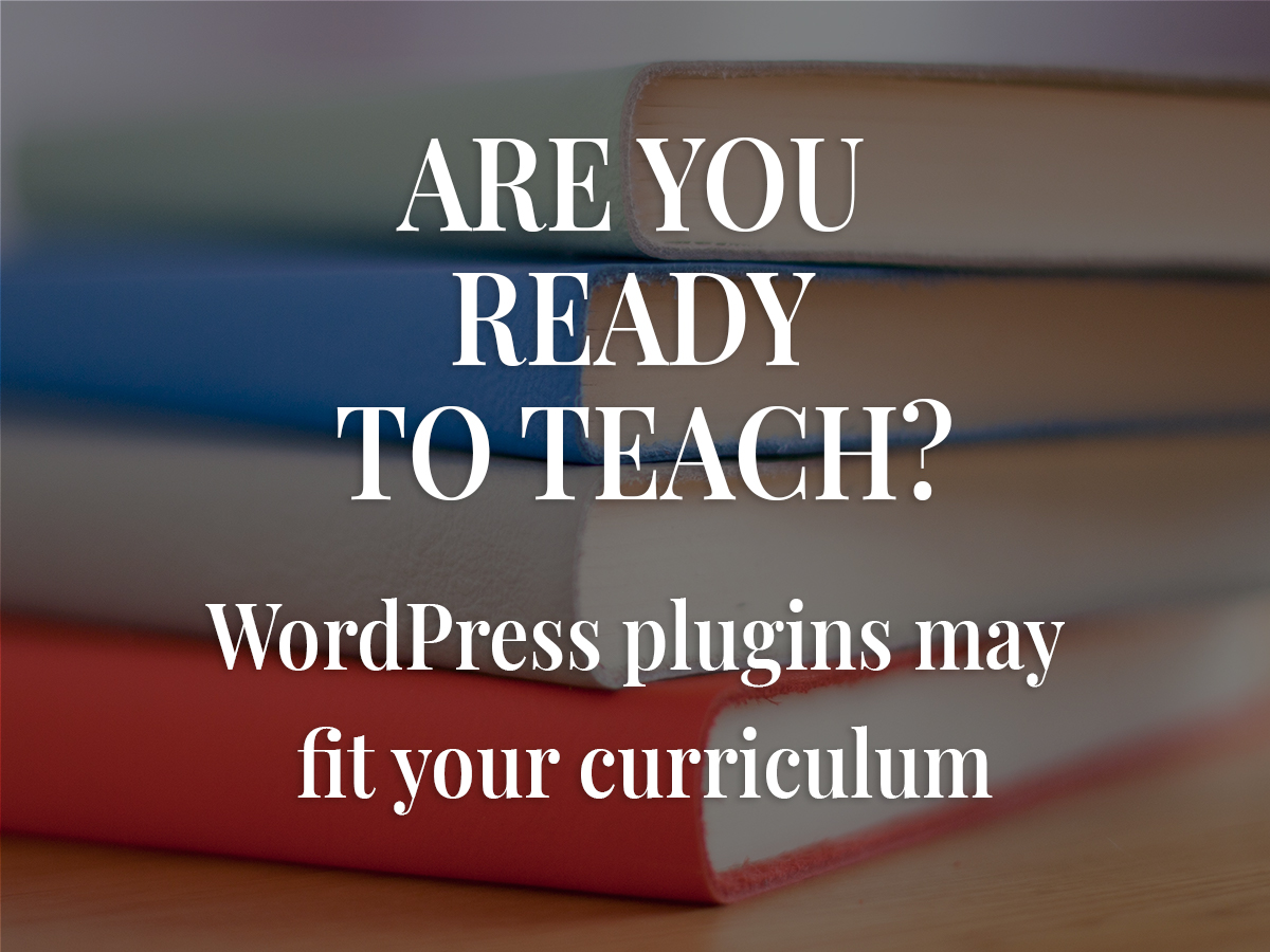 A pile of books that says, "Wordpress LMS Plugins"